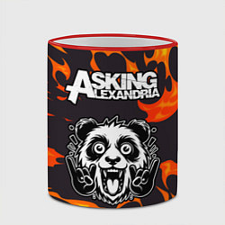Кружка 3D Asking Alexandria рок панда и огонь, цвет: 3D-красный кант — фото 2