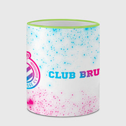 Кружка 3D Club Brugge neon gradient style по-горизонтали, цвет: 3D-светло-зеленый кант — фото 2