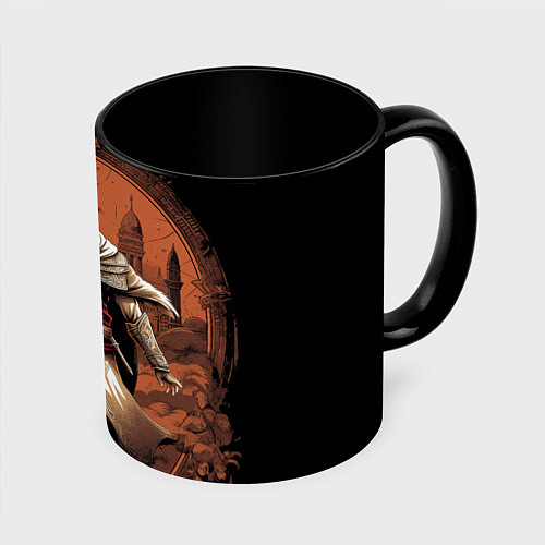 Кружка цветная Assassins creed город в песках / 3D-Белый + черный – фото 1