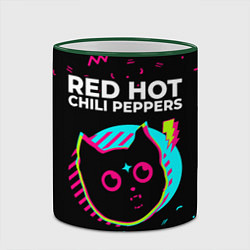 Кружка 3D Red Hot Chili Peppers - rock star cat, цвет: 3D-зеленый кант — фото 2