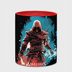 Кружка 3D Assassins creed фон абстрактный, цвет: 3D-белый + красный — фото 2