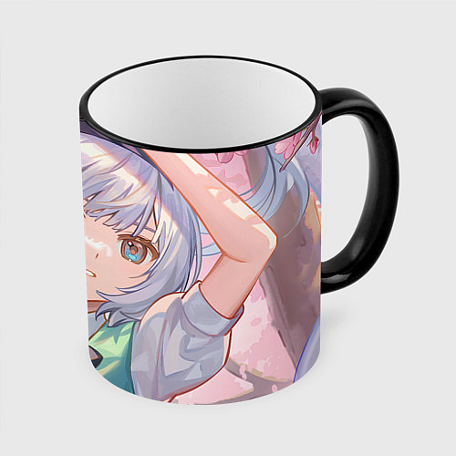Кружка цветная Touhou Project Youmu Konpaku мило / 3D-Черный кант – фото 1