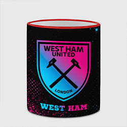 Кружка 3D West Ham - neon gradient, цвет: 3D-красный кант — фото 2