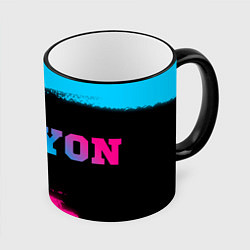 Кружка 3D Lyon - neon gradient по-горизонтали, цвет: 3D-черный кант