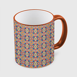 Кружка цветная Марокканская мозаика цветочный узор