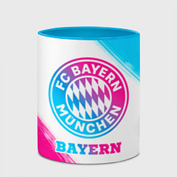 Кружка 3D Bayern neon gradient style, цвет: 3D-белый + небесно-голубой — фото 2