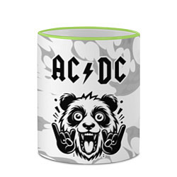 Кружка 3D AC DC рок панда на светлом фоне, цвет: 3D-светло-зеленый кант — фото 2