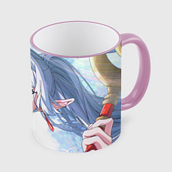 Кружка 3D Sousou no Frieren Фрирен beautiful smile, цвет: 3D-розовый кант