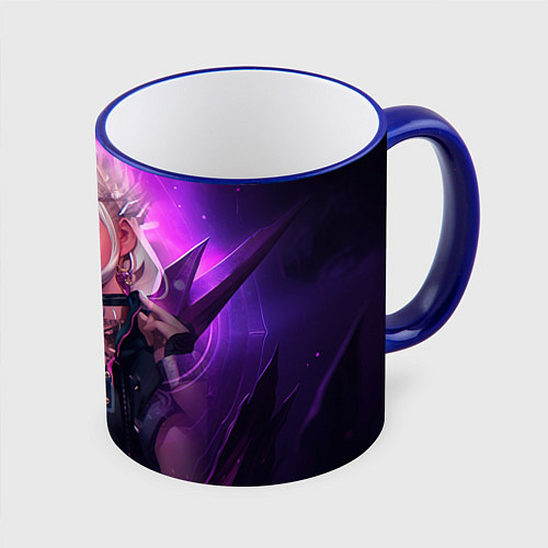 Кружка цветная League of Legends Kaisa Kda style / 3D-Синий кант – фото 1