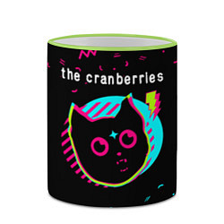 Кружка 3D The Cranberries - rock star cat, цвет: 3D-светло-зеленый кант — фото 2