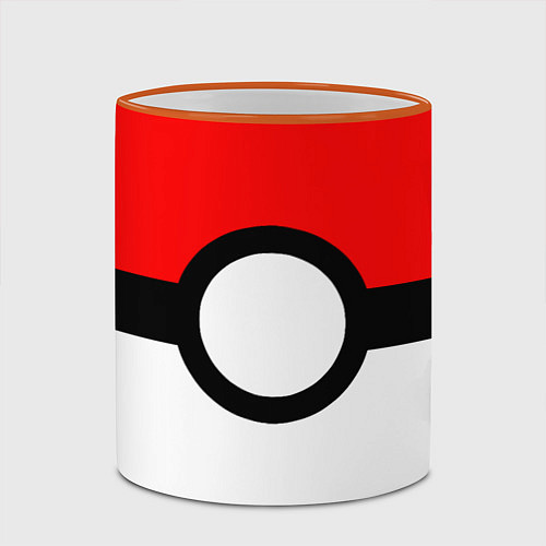 Кружка цветная Pokeball texture / 3D-Оранжевый кант – фото 2