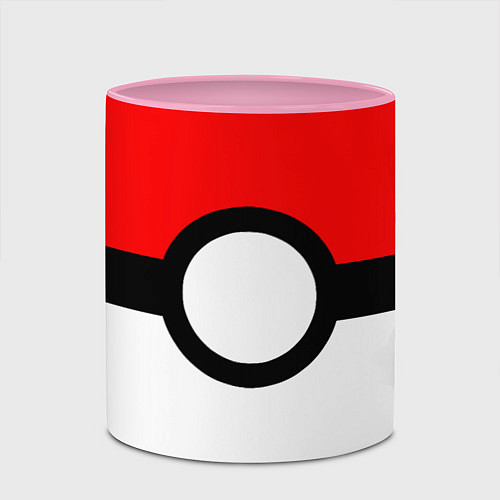 Кружка цветная Pokeball texture / 3D-Белый + розовый – фото 2