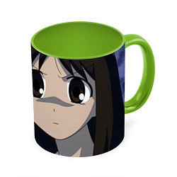 Кружка 3D Azumanga Daioh Аюму Касуга, цвет: 3D-белый + светло-зеленый