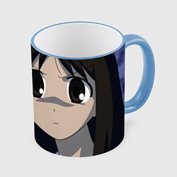 Кружка 3D Azumanga Daioh Аюму Касуга, цвет: 3D-небесно-голубой кант