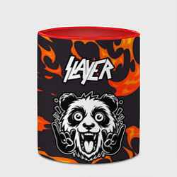 Кружка 3D Slayer рок панда и огонь, цвет: 3D-белый + красный — фото 2