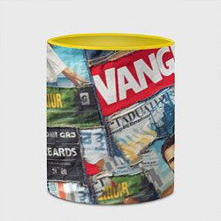 Кружка 3D Vanguard collage - ai art patchwork, цвет: 3D-белый + желтый — фото 2