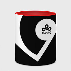 Кружка 3D Cloud9 - black and white, цвет: 3D-белый + красный — фото 2