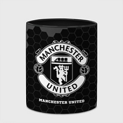 Кружка 3D Manchester United sport на темном фоне, цвет: 3D-белый + черный — фото 2