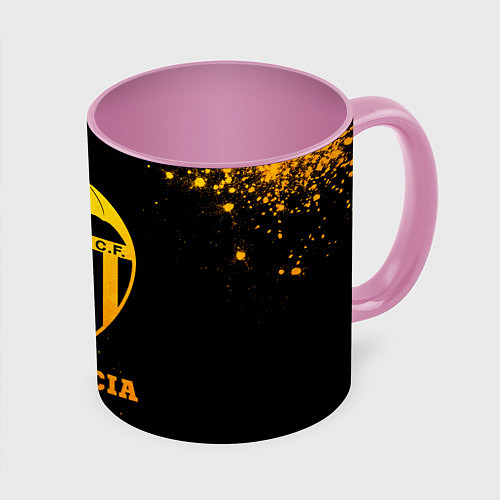 Кружка цветная Valencia - gold gradient / 3D-Белый + розовый – фото 1