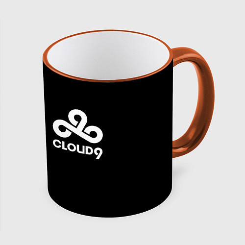 Кружка цветная Cloud9 team / 3D-Оранжевый кант – фото 1