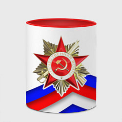 Кружка 3D Великая отечественная - Российский триколор, цвет: 3D-белый + красный — фото 2