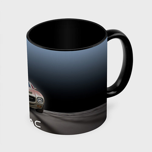 Кружка цветная Американский масл-кар Pontiac / 3D-Белый + черный – фото 1