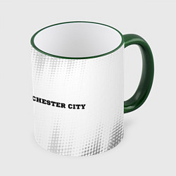 Кружка 3D Manchester City sport на светлом фоне по-горизонта, цвет: 3D-зеленый кант