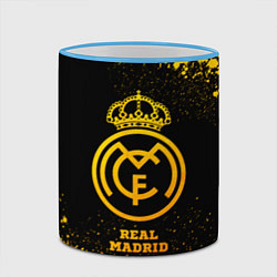 Кружка 3D Real Madrid - gold gradient, цвет: 3D-небесно-голубой кант — фото 2