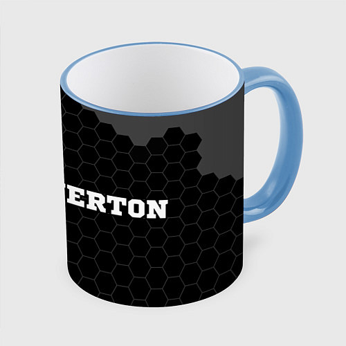 Кружка цветная Everton sport на темном фоне по-горизонтали / 3D-Небесно-голубой кант – фото 1