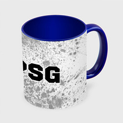 Кружка 3D PSG sport на светлом фоне по-горизонтали, цвет: 3D-белый + синий