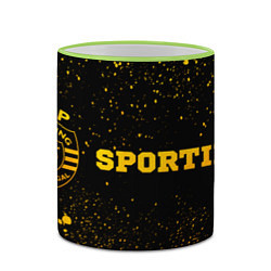 Кружка 3D Sporting - gold gradient по-горизонтали, цвет: 3D-светло-зеленый кант — фото 2