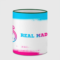 Кружка 3D Real Madrid neon gradient style по-горизонтали, цвет: 3D-зеленый кант — фото 2