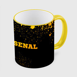 Кружка 3D Arsenal - gold gradient по-горизонтали, цвет: 3D-желтый кант