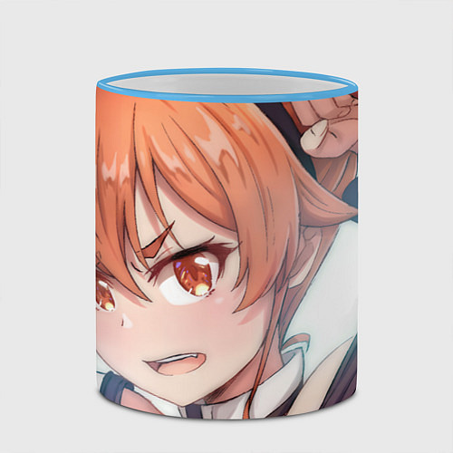 Кружка цветная Реинкарнация Безработного Эрис / 3D-Небесно-голубой кант – фото 2