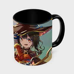 Кружка 3D Konosuba Мэгумин cute, цвет: 3D-белый + черный