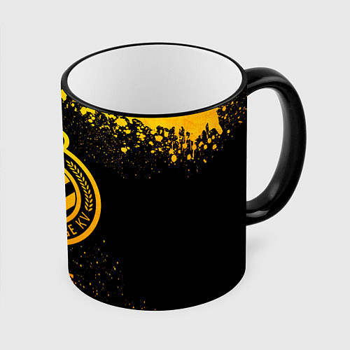 Кружка цветная Club Brugge - gold gradient / 3D-Черный кант – фото 1