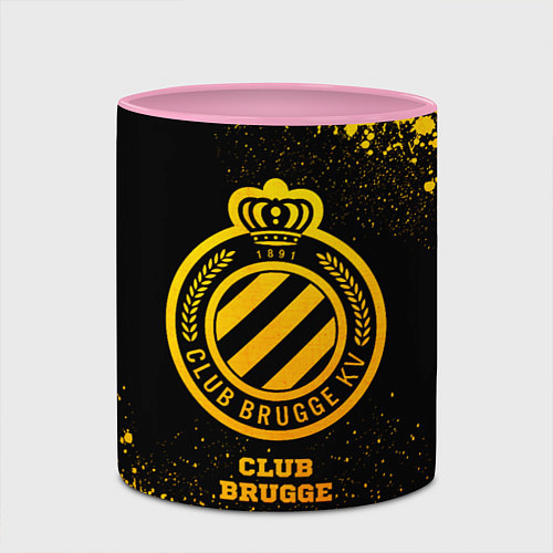 Кружка цветная Club Brugge - gold gradient / 3D-Белый + розовый – фото 2