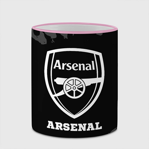 Кружка цветная Arsenal sport на темном фоне / 3D-Розовый кант – фото 2