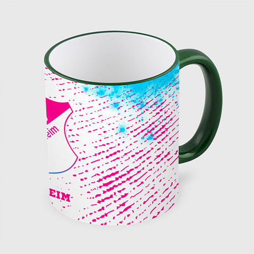 Кружка цветная Hoffenheim neon gradient style / 3D-Зеленый кант – фото 1