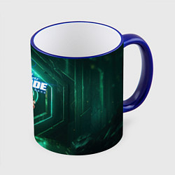 Кружка 3D Stellar Blade Eve космический зеленый, цвет: 3D-синий кант