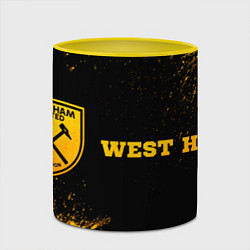 Кружка 3D West Ham - gold gradient по-горизонтали, цвет: 3D-белый + желтый — фото 2