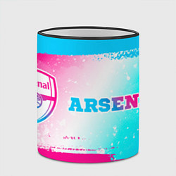 Кружка 3D Arsenal neon gradient style по-горизонтали, цвет: 3D-черный кант — фото 2