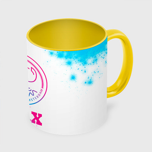 Кружка цветная Ajax neon gradient style / 3D-Белый + желтый – фото 1