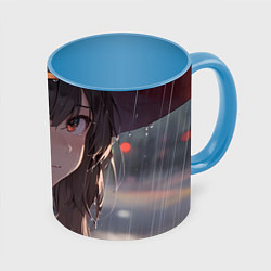 Кружка 3D Konosuba Мэгумин cute, цвет: 3D-белый + небесно-голубой
