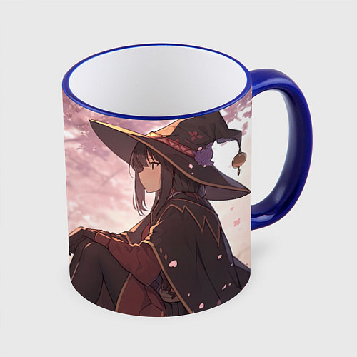Кружка цветная Konosuba Мэгумин cute / 3D-Синий кант – фото 1