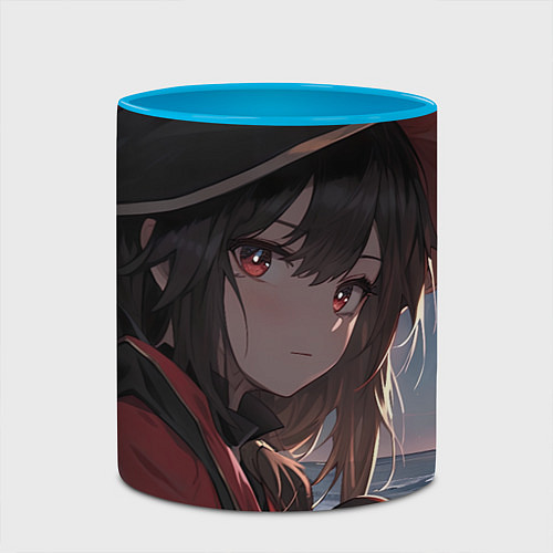 Кружка цветная Konosuba Мэгумин cute / 3D-Белый + небесно-голубой – фото 2