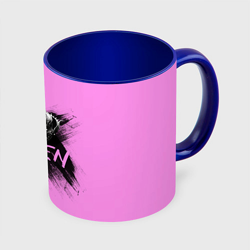 Кружка цветная Королева - корона / 3D-Белый + синий – фото 1