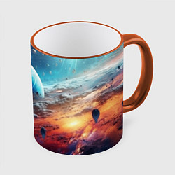 Кружка цветная Космос фантастическая планета
