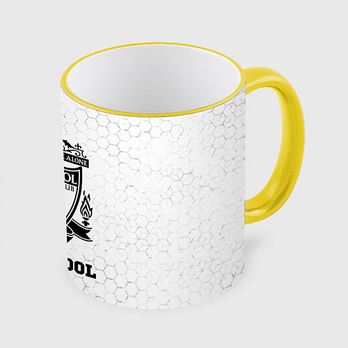 Кружка цветная Liverpool sport на светлом фоне / 3D-Желтый кант – фото 1