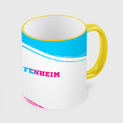 Кружка 3D Hoffenheim neon gradient style по-горизонтали, цвет: 3D-желтый кант